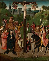 Meester van de Kruisafneming van Figdor (navolger), De kruisiging, 104,5 x 85,5 cm, Rijksmuseum Amsterdam
