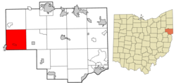 Columbiana County Ohio incorporated and unincorporated areas West highlighted.png