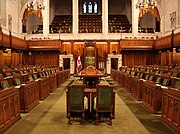 Chamber of the House of Commons of Canada (looking towards the Speaker's chair)