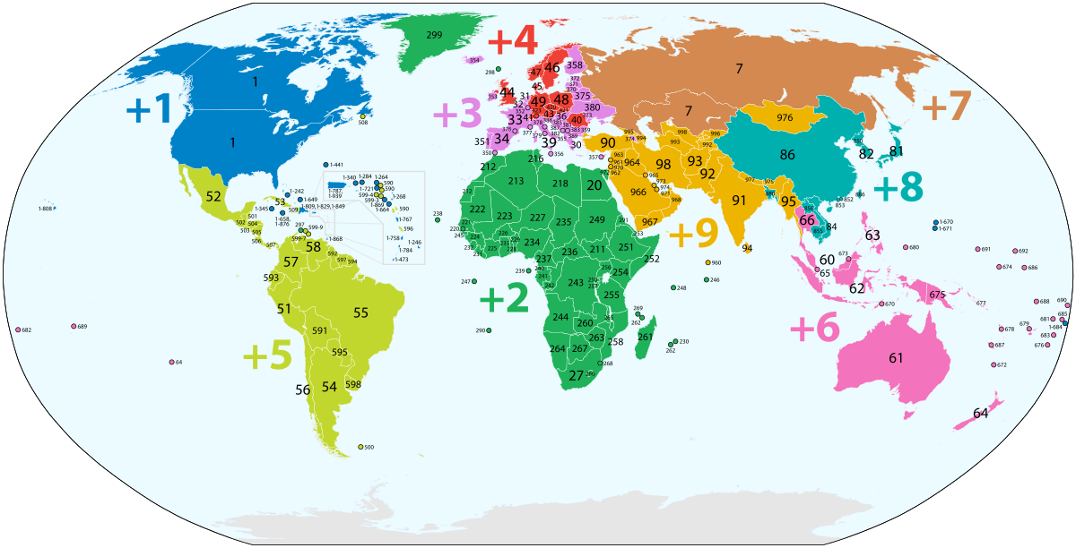 Lista de códigos telefónicos – Wikipédia, a enciclopédia livre