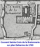 Couvent de Sainte-Croix de la Bretonnerie sur plan Deharme de 1763