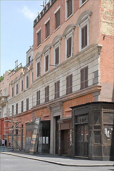 Set of the movie at the Cinecittà Studios in Rome, Italy