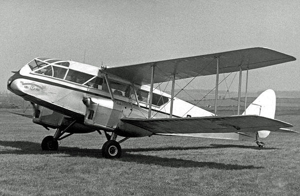 A de Havilland Dragon of Air Navigation & Training at Yeadon Airport, May 1956