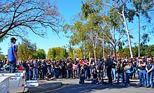 McKenna speaking at the Black Dog Ride 2013 in Alice Springs