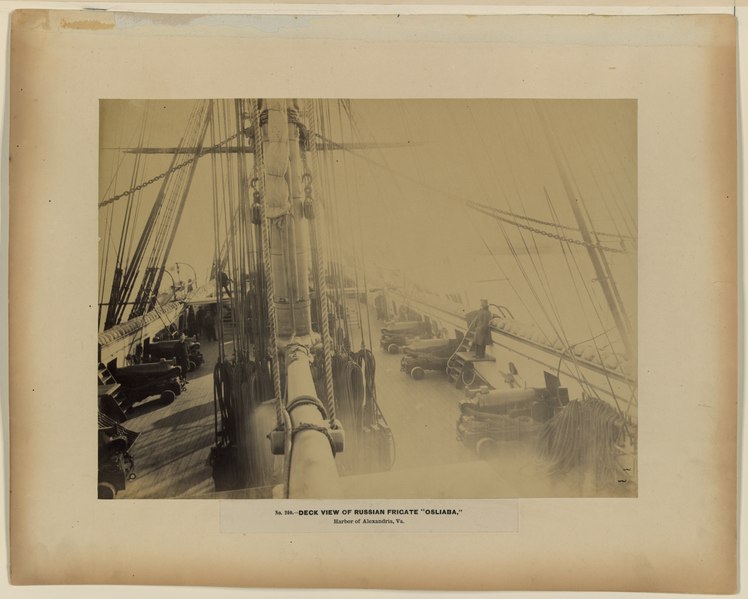 File:Deck view of Russian frigate "Osliaba," harbor of Alexandria, Va. LCCN2004677115.tif