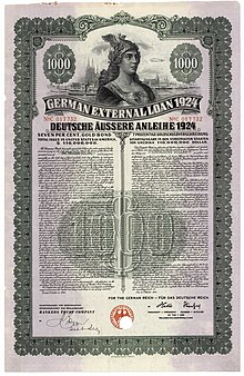 German External Loan, issued 15 October 1924 Deutsche Aussere Anleihe 1924.jpg