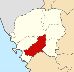 Location of the district in the province of Santa