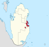 Location of the municipality of Doha within कतारको अवस्थिति