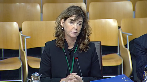 Bain before the Scottish Parliament's Justice Committee, 2018