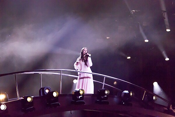 Ieva Zasimauskaitė during a rehearsal before the first semi-final