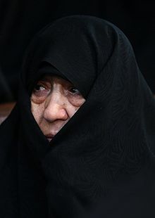 Effat Marashi at the farewell of former president, Akbar Hashemi Rafsanjani.jpg