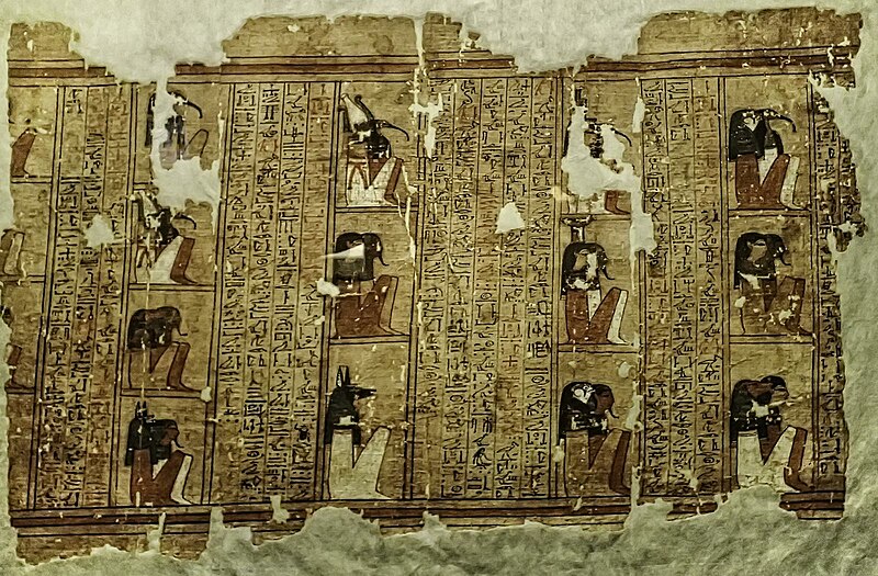 File:Egyptian papyrus fragment with a portion of the Book of the Dead from ancient Thebes 1279-1213 BCE (19308840841).jpg