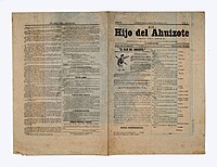 Pages of the Ahuizote Son edition in 1887. El Hijo del Ahuizote.jpg