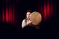 Elina Duni playing the tambourine during a concert in Biel, Switzerland 2.jpg