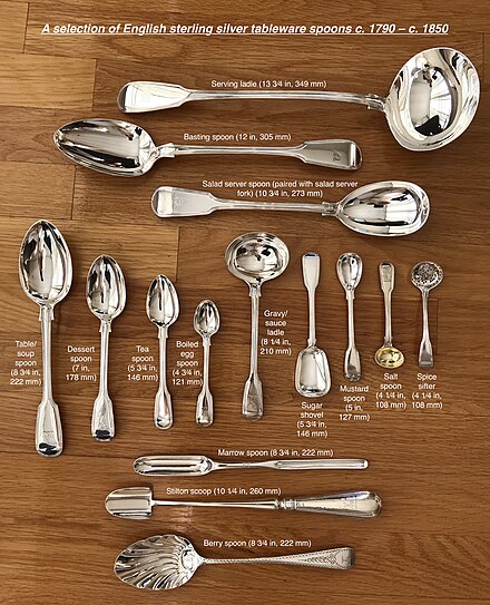 A selection of English sterling silver tableware spoons