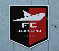 FC Djursland logo outside club facilities. FC Djursland skilt.JPG