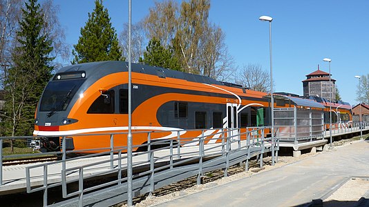 Stadler FLIRT im Bahnhof Viljandi