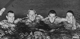 1960 U.S. 4x100 Olympic medley team, (left to right) Ferrell, Larson, Hait, McKinney Ferrell, Larson, Hait, McKinney 1960.jpg