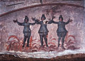 Traja mládenci v ohnivej peci, fresky v katakombách