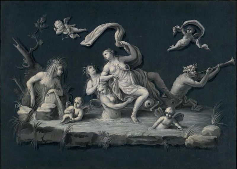 File:Filippo Comerio - Venus Riding Dolphins with Putti And River Deities, oil on canvas, 46.2 by 64.2 cm, Sotheby's .jpg