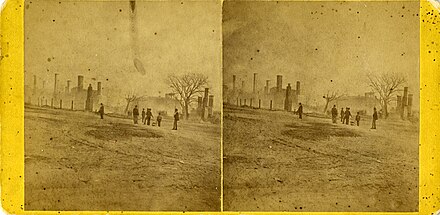 Remains of a structure fire on Cotton Avenue, Macon, GA, US. c.1876