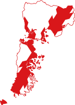 Thumbnail for File:Flag map of Chiloé, Spanish Empire (Cross of Burgundy).svg