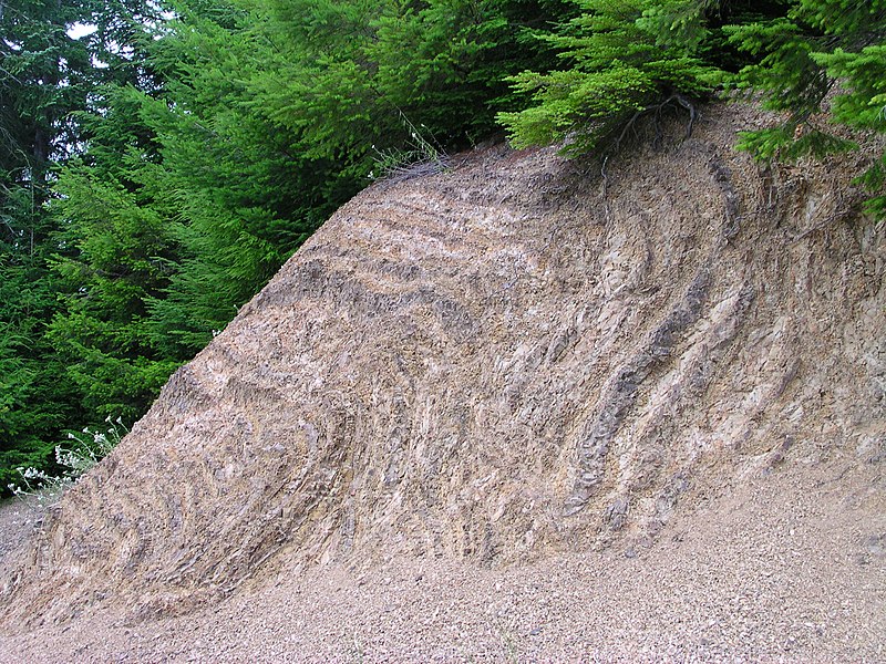 File:Flickr - brewbooks - Uplifted distressed rock in road cut, 3 miles below Higley.jpg