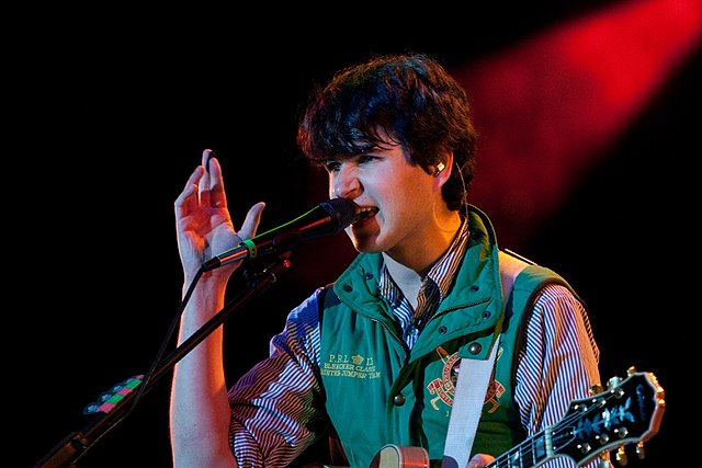 Lead singer Ezra Koenig with the band in 2009
