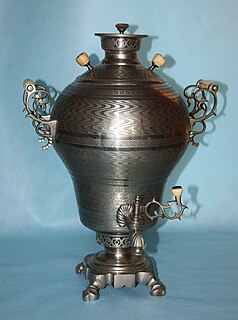 Samovar Metal container used to heat and boil water