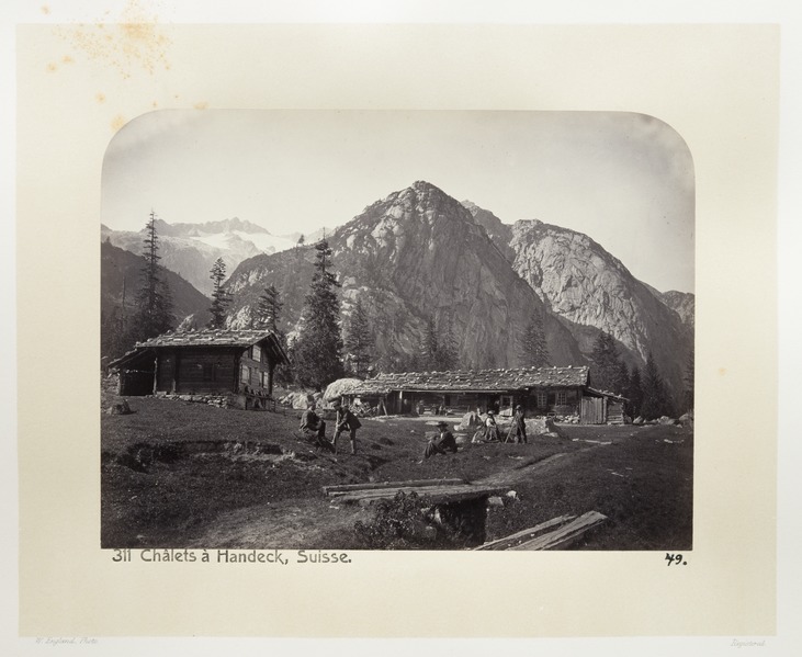 Fotografi av stugor och berg i Schweiz - Hallwylska museet - 103182