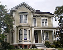 Built in 1872, The Foy House, 1335-13411/2 Carroll Ave., was designated historic-cultural monument #8 Foy House, Los Angeles.JPG