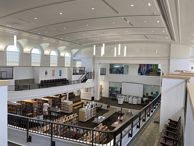 Franklin High School, new library in former auditorium