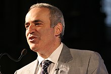 Garry Kasparov speaking at the Alan Turing Centenary Conference in Manchester on 25 June 2012. Garry Kasparov IMG 0130.JPG