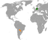 Location map for Germany and Paraguay.