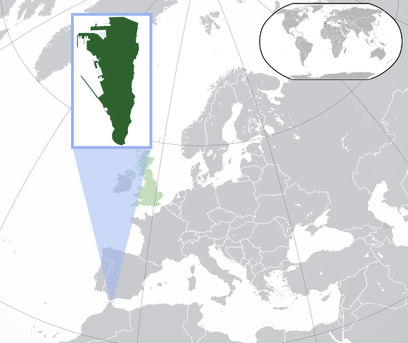 Location of Gibraltar in Europe