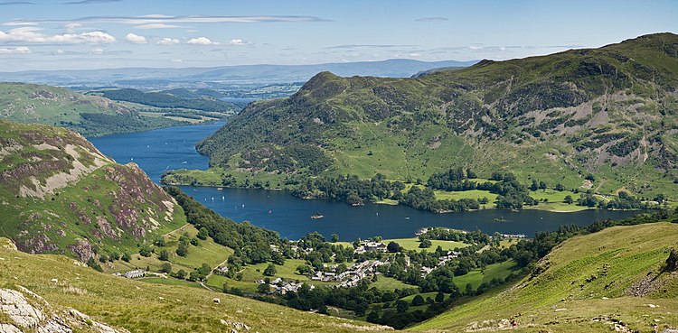 Cumbria (Inghilterra): veduta panoramica dell'Ullswater, nel Lake District