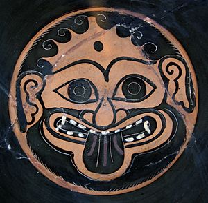 Чернофигурный килик, круг Леагра, ок. 520 г. до н. э., Национальная библиотека, Париж