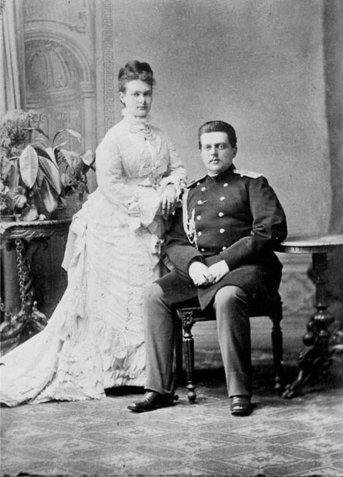 Grand Duke Vladimir and Duchess Marie of Mecklenburg Schwerin. Engagement photograph, spring 1874.