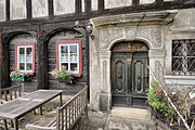 English: Buildings in Großschönau (Sachsen). Polski: Zabudowa we wsi Großschönau, Saksonia.