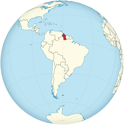 Guyana on the globe (South America centered).svg