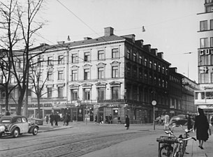 Hästen 13, Hamngatan 10, Norrlandsgatan 1, 1948.