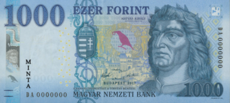 Az 1000 forintos bankjegy Mátyás király (utólagos) arcképével
