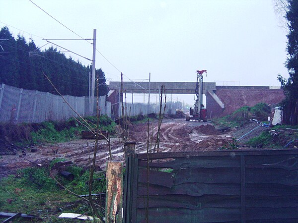 The same view on 7 January 2007, showing the newly opened bridge at Hademore