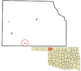 Harper County Oklahoma incorporated and unincorporated areas May highlighted.svg