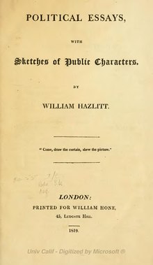 william hazlitt essays