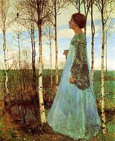 Heinrich Vogeler - Frühling (Porträt von Martha Vogeler) (1897)