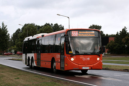 A bus on line 550 in Otaniemi.