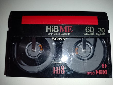 An NTSC Hi8 videocassette.
