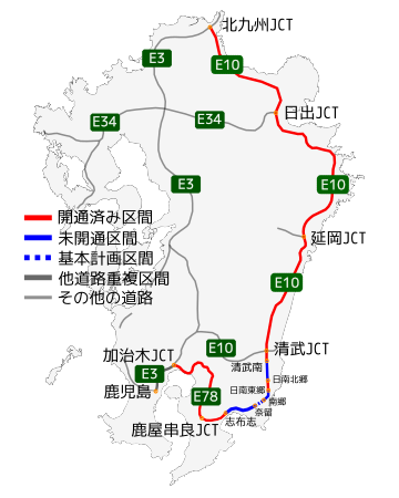 File:Higashi-kyushu Expressway map 2021.svg