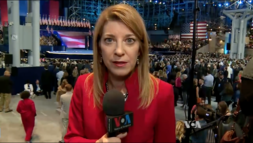 Voice of America's Carolyn Presutti reporting from the Hillary Clinton presidential campaign election night party